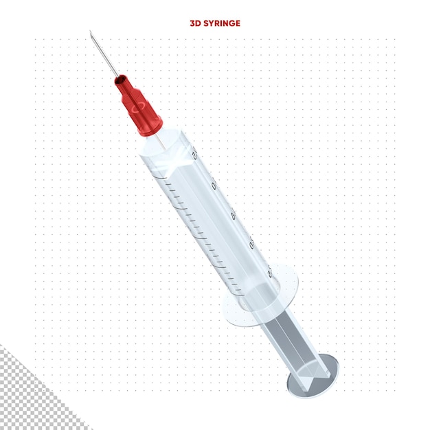 3D rote Impfspritze