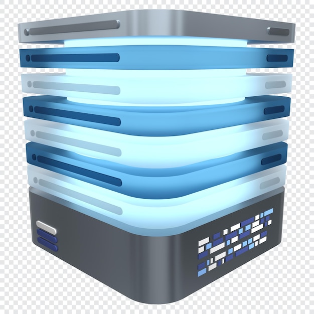 PSD 3d-server-symbol leuchtender server computer-server 3d-rendering-symbole cloud-computing 3d-rendering