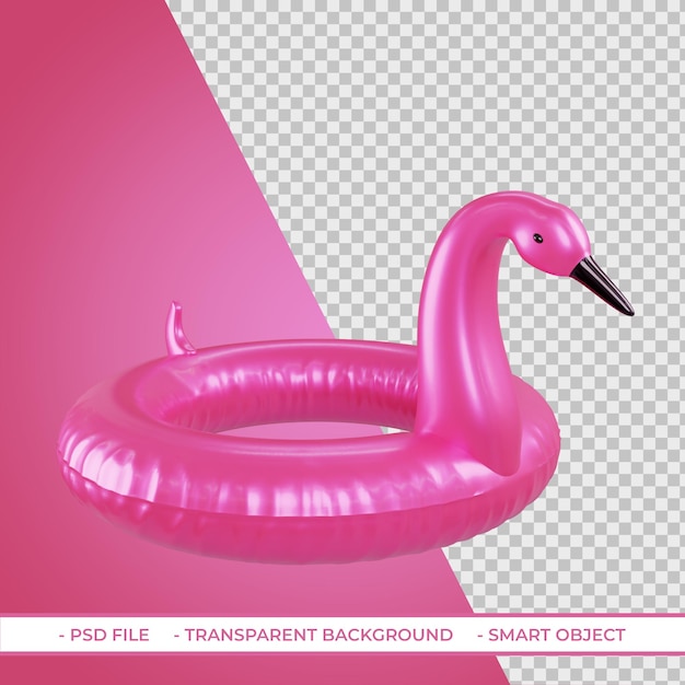 PSD 3d sommer pink flamingo pool float isoliert float