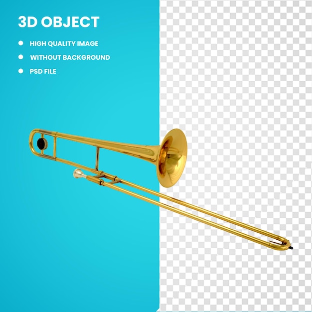 PSD 3d trombone strumento musicale strumento di ottone orchestra tuba