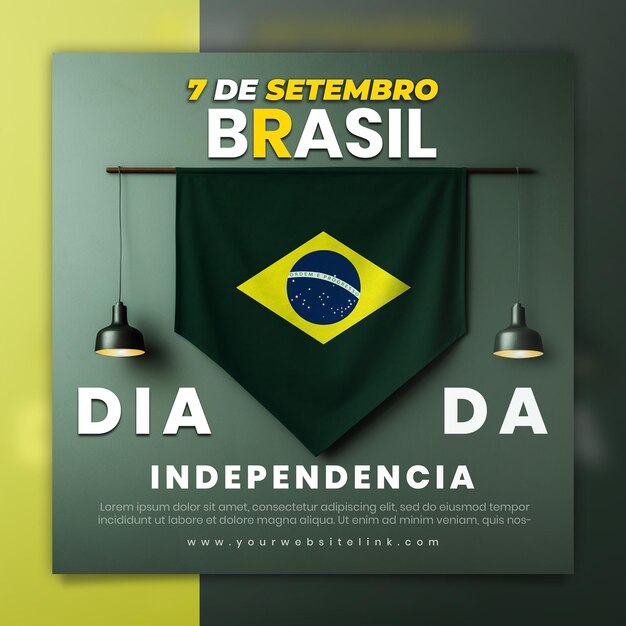 PSD 7 de setembro dia da independência do brasil modelo de postagem de mídia social