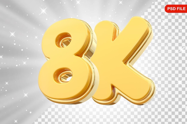 PSD 8k follow número de ouro obrigado por seguir