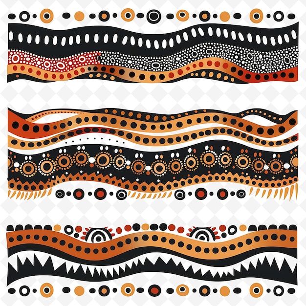 PSD aboriginal com pintura de pontos desenho borderline decorado com wit png desenhos únicos de motivos estilizados