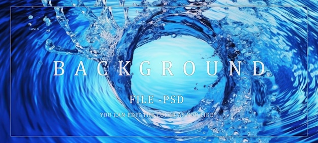 PSD abstract wasser-splash-blaue wellen kreisform