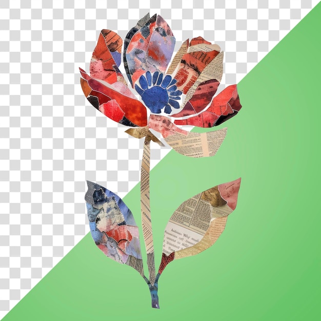 PSD abstrakte collage-blumenkunst