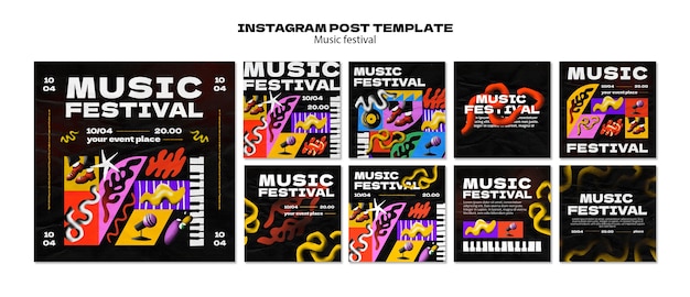 Abstrakte musikshow instagram posts