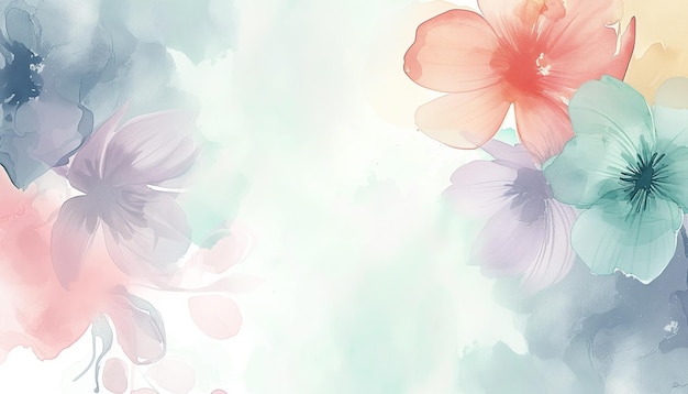 Abstrakter Hintergrund mit Aquarellblumen