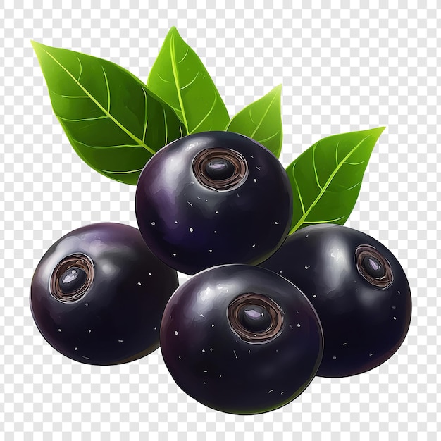 PSD acai berries png clipart em fundo branco