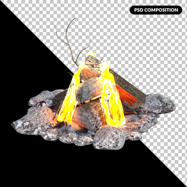 PSD acampamento ao ar livre renderização 3d psd premium isolado