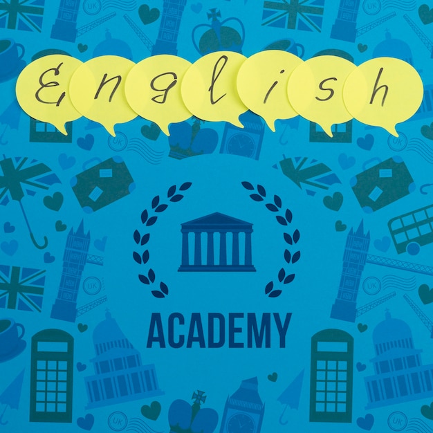 Accademia inglese nota adesiva mock-up