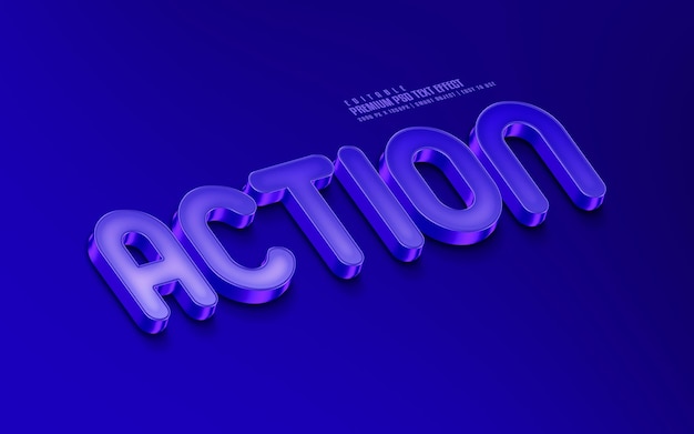 Action effet de texte psd premium modifiable