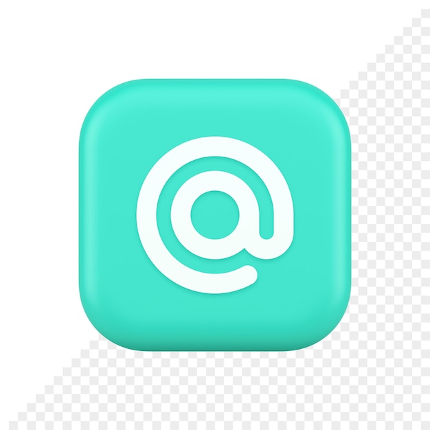 PSD adresse e-mail bouton symbole numérique chat internet communication cyberespace icône 3d