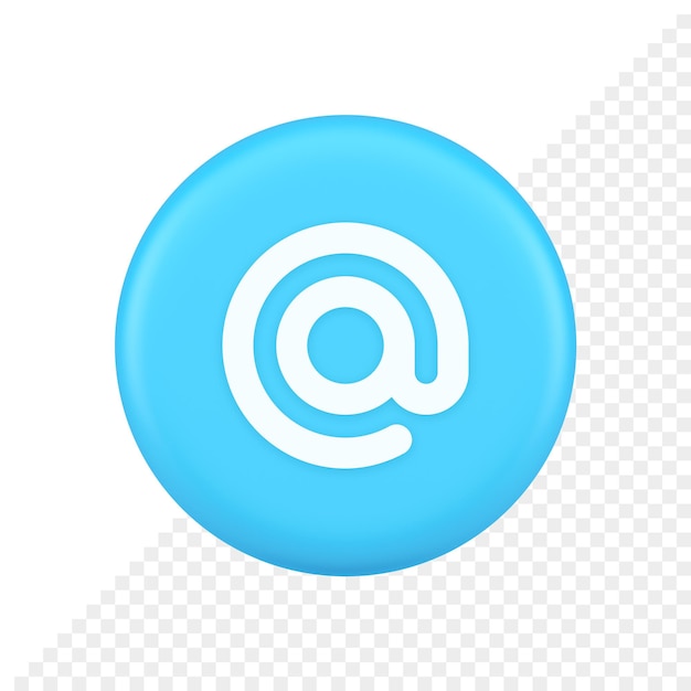 PSD adresse e-mail bouton symbole numérique chat internet communication cyberespace icône 3d