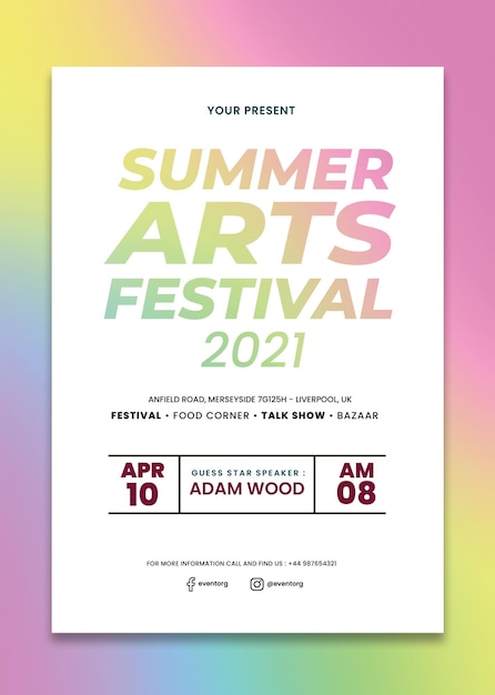 PSD une affiche pour le festival d'été au festival