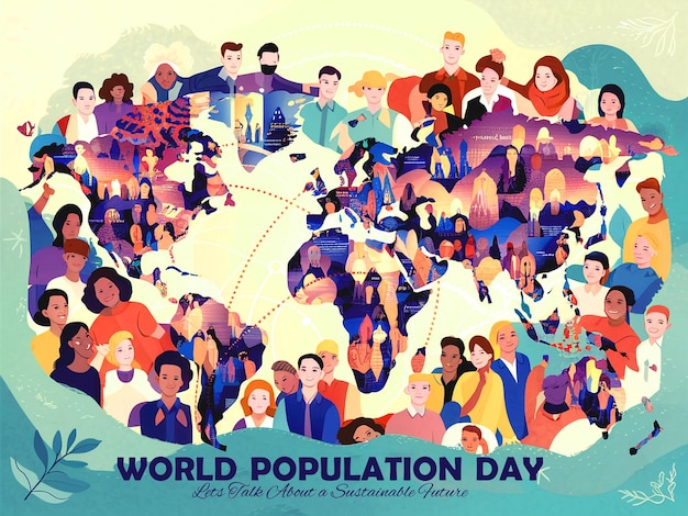 PSD affiche pour la journée mondiale de la population