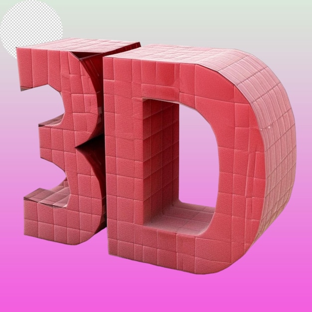 PSD alfabeto 3d