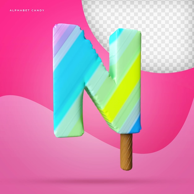 Alphabet lollipop 3D render premium