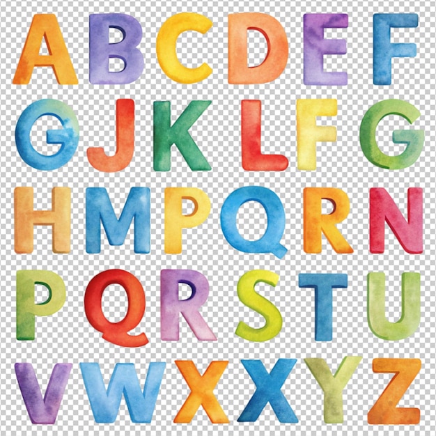 PSD alphabets anglais sur fond blanc