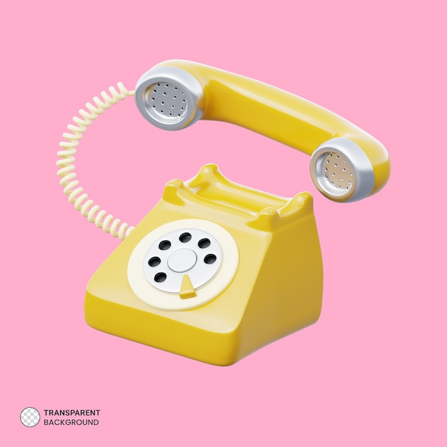 PSD altes telefonsymbol isoliert 3d rendern illustration