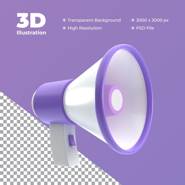 Alto-falante megafone 3d