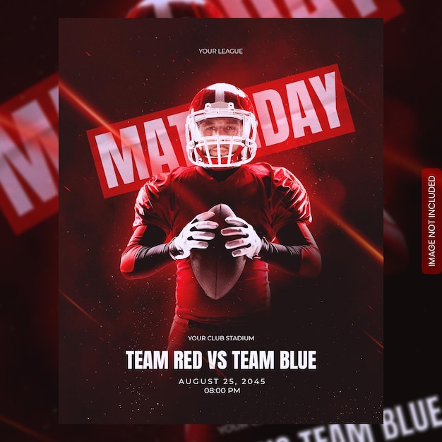 American-Football-Spielplan-Club-Poster oder -Flyer