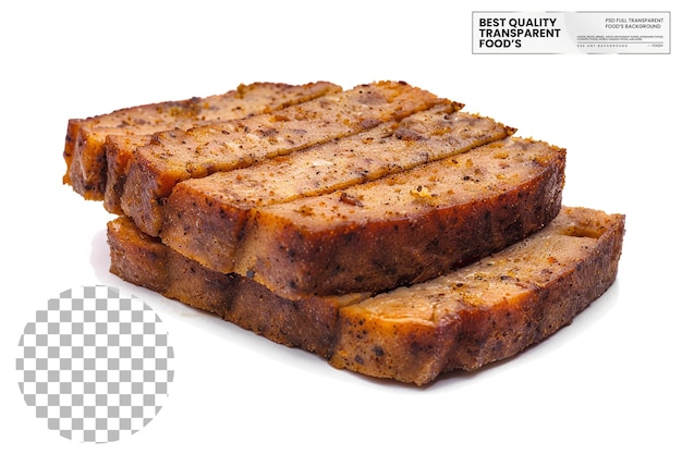 PSD american scrapple um prato de carne de pequeno-almoço originário do atlântico médio em fundo transparente