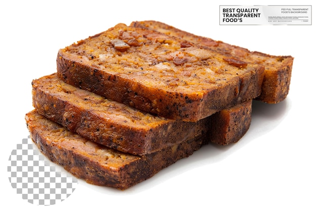 PSD american scrapple um prato de carne de pequeno-almoço originário do atlântico médio em fundo transparente