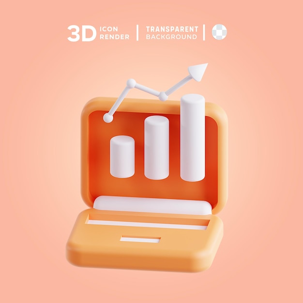 PSD análise em linha de ícones 3d ilustração