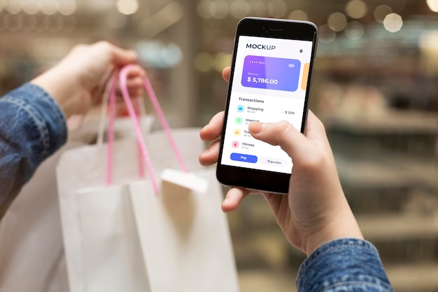 PSD aplicativo de pagamento para maquete de smartphones