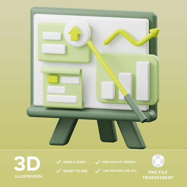 Apresentação de análise PSD 3D Ilustração