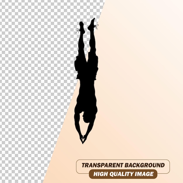 PSD art de la silhouette d'un homme courageux sur un fichier psd à fond transparent