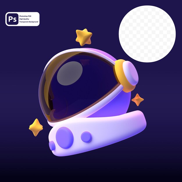 Astronautenhelm in 3D-Rendering für grafische Asset-Webpräsentationen oder andere