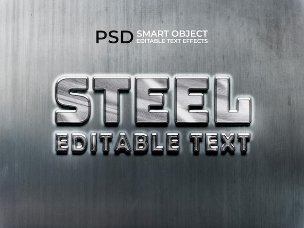 PSD atemberaubende stahl-text-effekte 3d photoshop text-effecte kostenlose bearbeitbare downloads