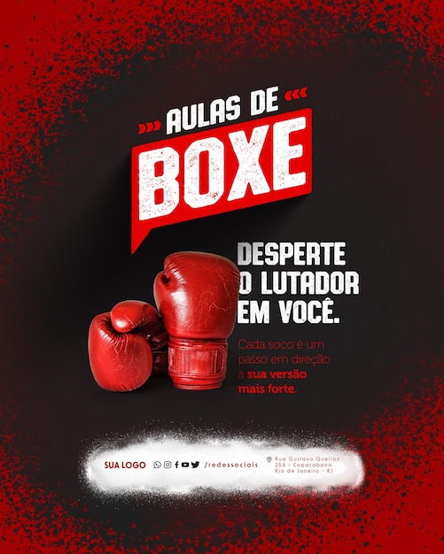 PSD aulas de boxe nas redes sociais