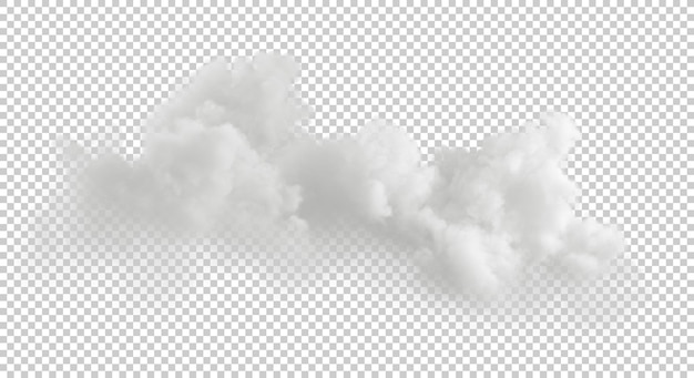 Ausschnitt saubere weiße Wolke transparente Hintergründe Spezialeffekt 3D-Illustration