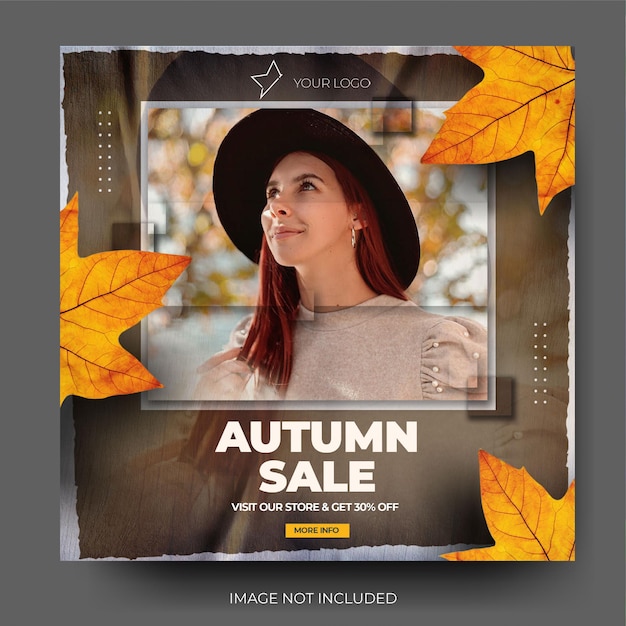 Autum sale instagram post feed de mídia social