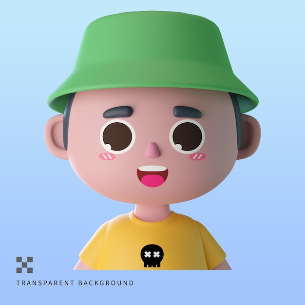 PSD avatar-junge 3d-illustration