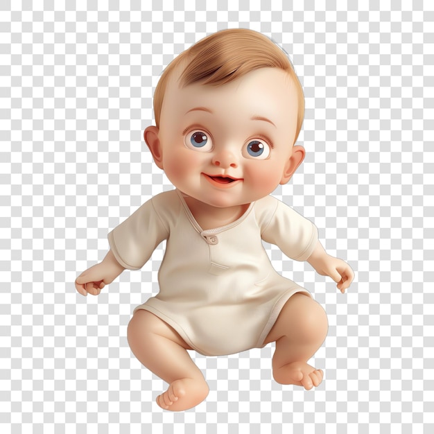 PSD baby clipart-realität isoliert auf durchsichtigem hintergrund