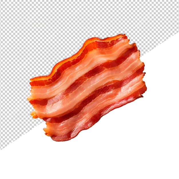 PSD bacon com fundo isolado oferecendo uma visão detalhada de tiras perfeitamente fritas e irresistíveis