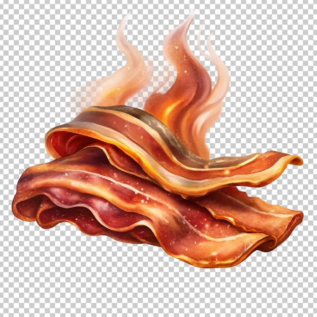 PSD bacon fumado isolado sobre um fundo branco