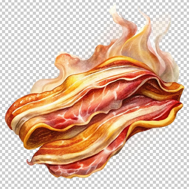 PSD bacon fumado isolado sobre um fundo branco