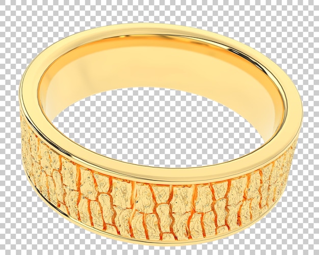 Bague en diamant sur fond transparent illustration de rendu 3d