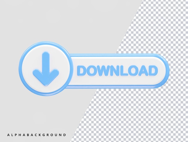 PSD baixe o ícone de renderização de ilustração 3d transparente