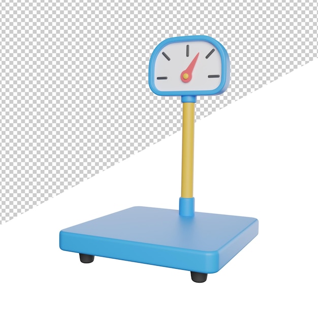 PSD balances poids logistique vue de côté icône de rendu 3d illustration sur fond transparent