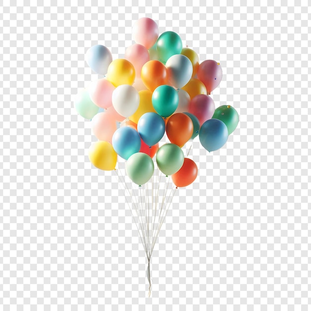 PSD des ballons colorés sur un fond blanc