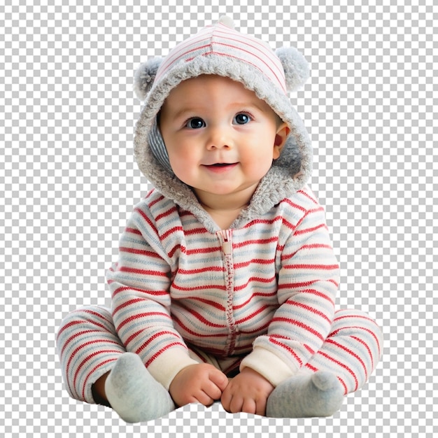 bambino carino con abiti casuali in bianco