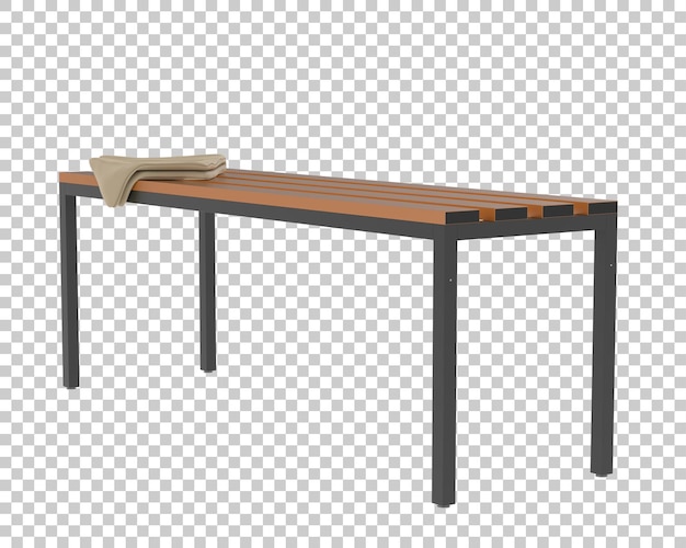 Banc de vestiaire sur fond transparent illustration de rendu 3d