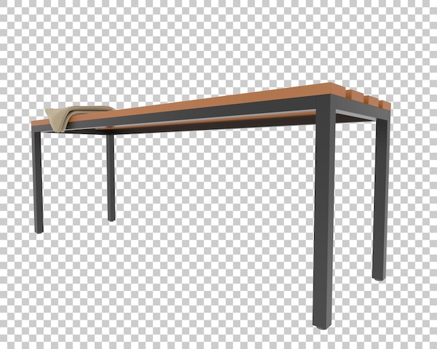 Banc de vestiaire sur fond transparent illustration de rendu 3d