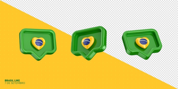 PSD bandeira brasileira psd no formato de ícone como em renderização realista 3d