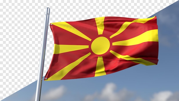 Bandeira transparente 3D da Macedônia